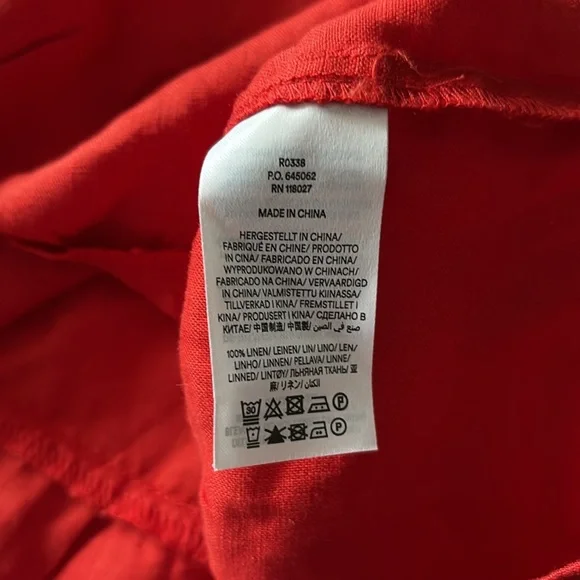 BODEN NWT Pull-on Linen Tiered Skirt in Red/Orange Size 4 — Summer Staple!!! - Picture 6 of 6